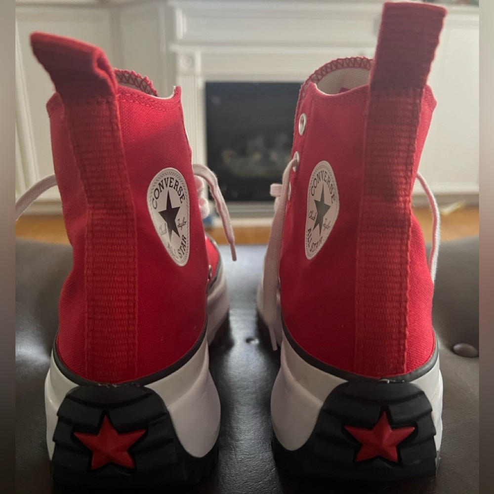 Red/White/Gum - Converse Unisex Run Star Hike Canvas High Top Platform Sneaker - Picture 5 of 6